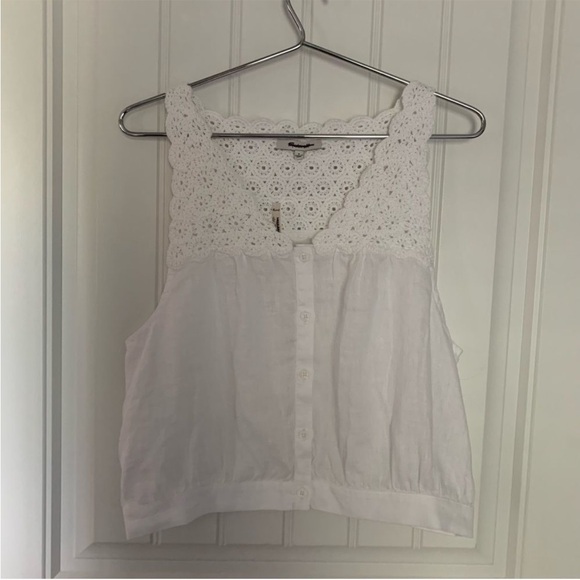 Madewell Top 8 Embroidered Eyelet White - Picture 6 of 11